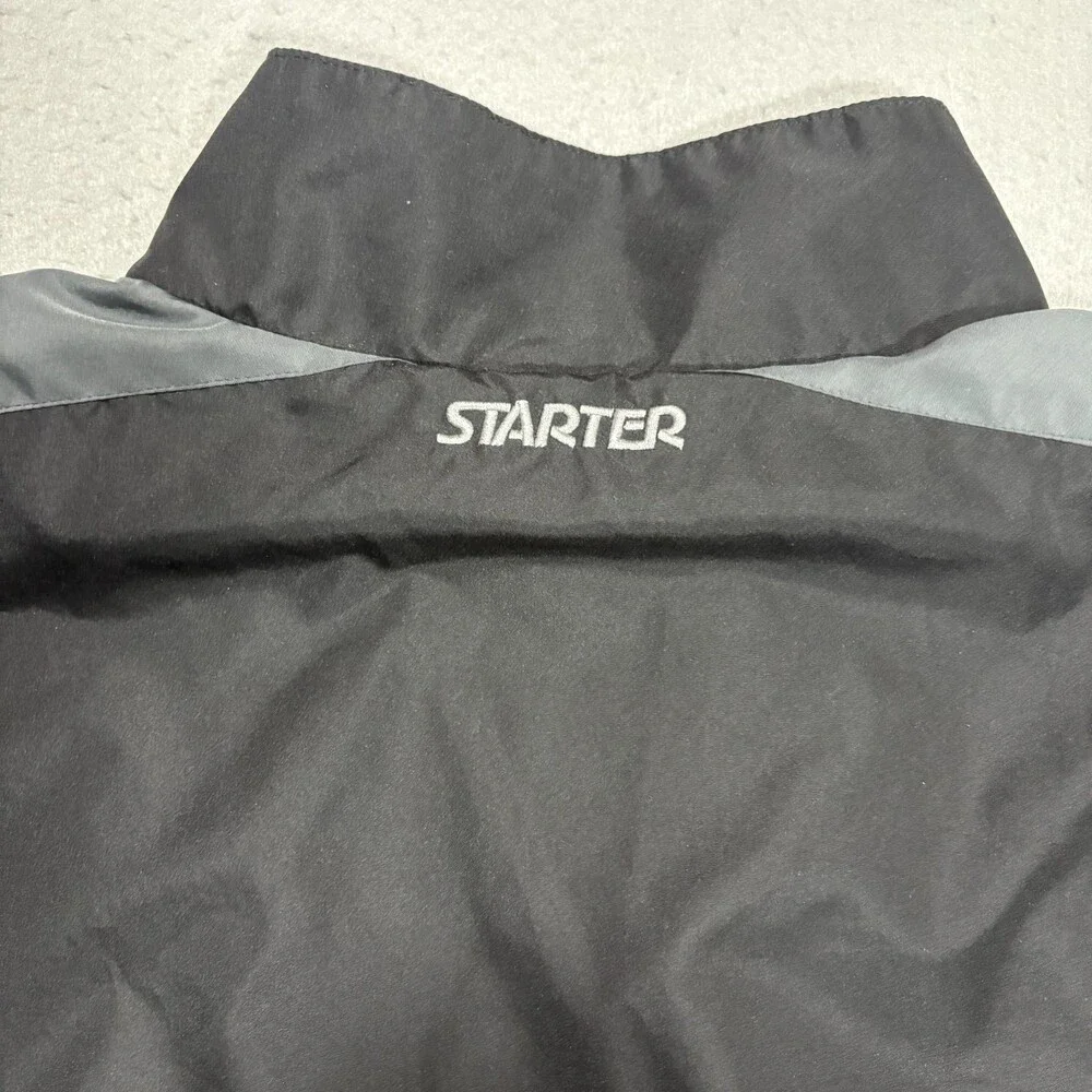 Starter Windbreaker Jacket Men's 2XL Black Full Zip Track Y2K